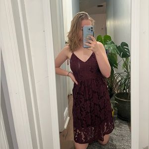 Maroon Lace Charlotte Russe Dress